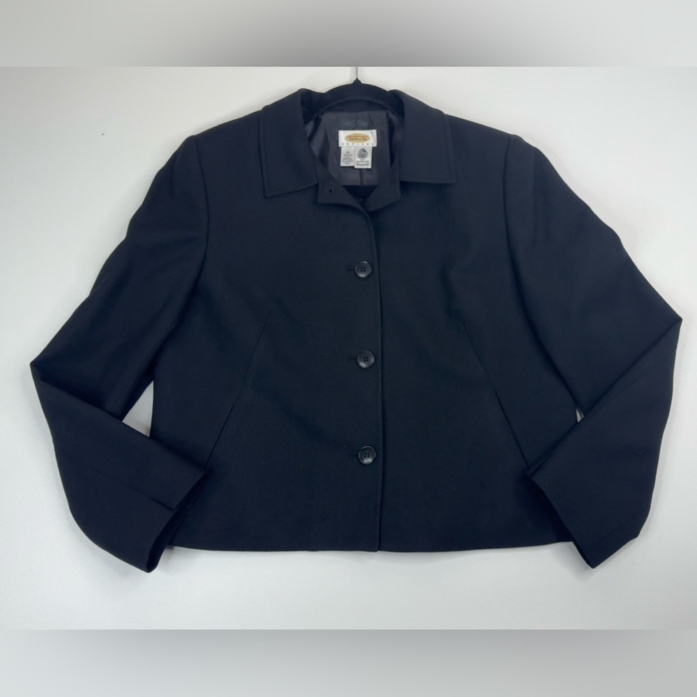 Talbots Vintage 100% Wool Made in US 3 Button Lined Blazer Womens Size 12 Petite